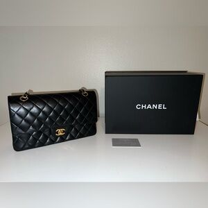 Black Chanel Classic Flap Medium with Gold Hardware